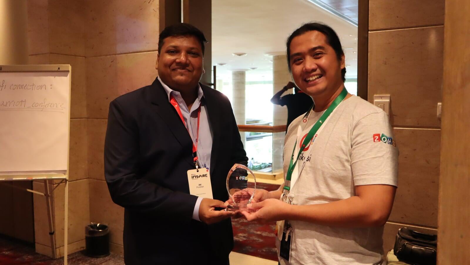 Award for Zoho Books Partner (MY) of the Year