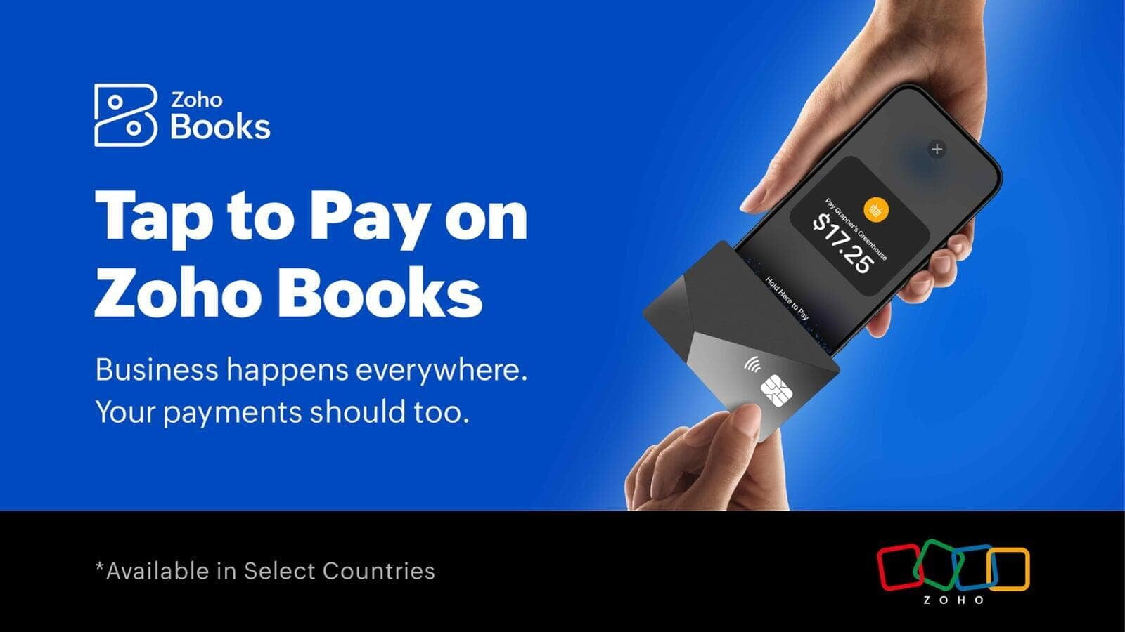 Tap to Pay inside the Zoho Books mobile app